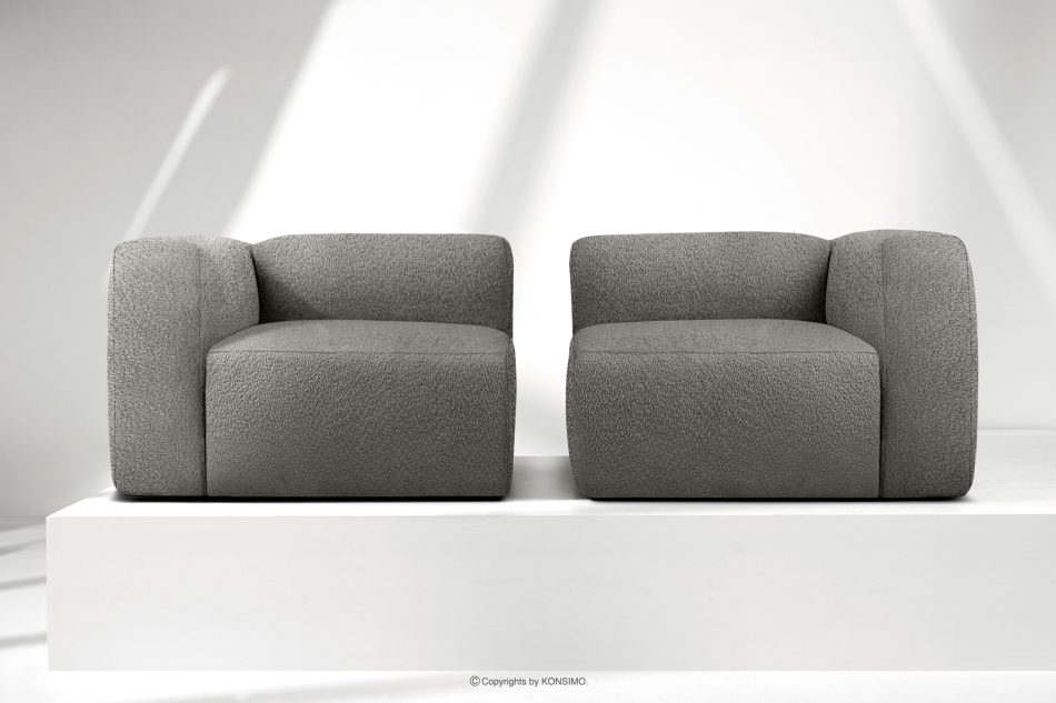 BUFFO Weiches Zweisitzer-Sofa aus Bouclé-Stoff in Stahlgrau Stahl - Foto 8