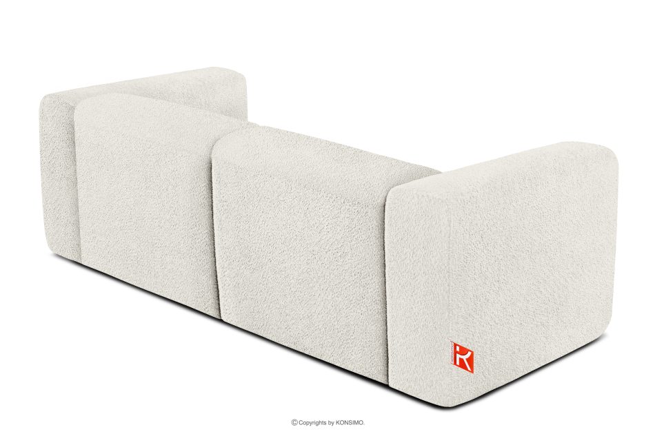 BUFFO Weiches Zweisitzer-Sofa aus Bouclé-Stoff in Weiß Weiß - Foto 3