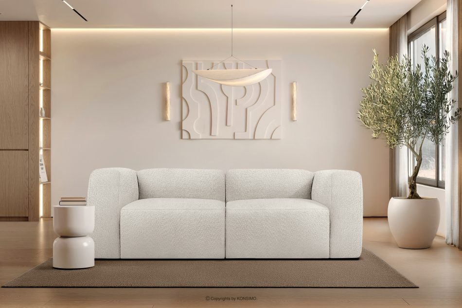 BUFFO Weiches Zweisitzer-Sofa aus Bouclé-Stoff in Weiß Weiß - Foto 9