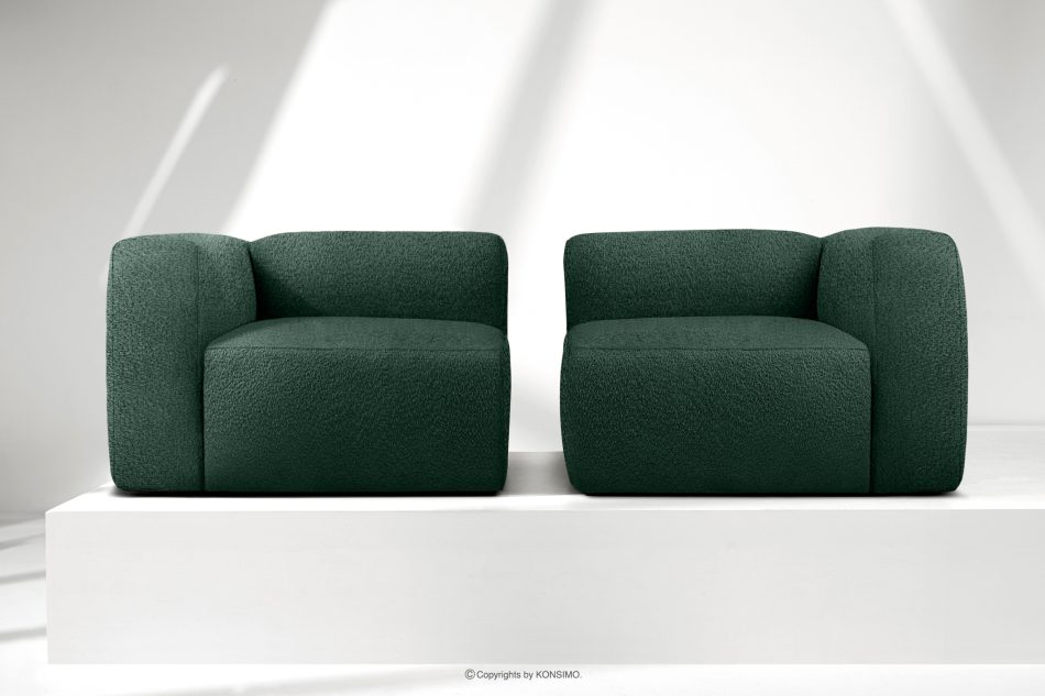 BUFFO Weiches Zweisitzer-Sofa aus Bouclé-Stoff in Dunkelgrün Dunkelgrün - Foto 8