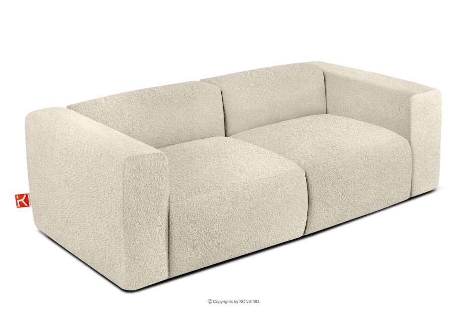 BUFFO Weiches Zweisitzer-Sofa aus Bouclé-Stoff in Hellbeige Hellbeige - Foto 2
