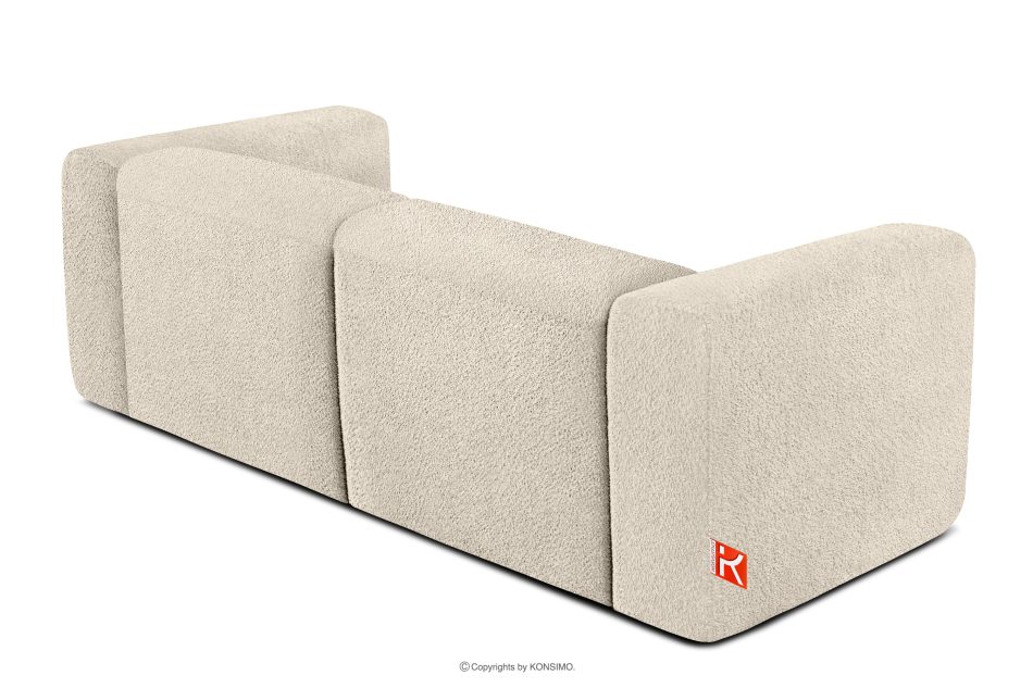 BUFFO Weiches Zweisitzer-Sofa aus Bouclé-Stoff in Hellbeige Hellbeige - Foto 3