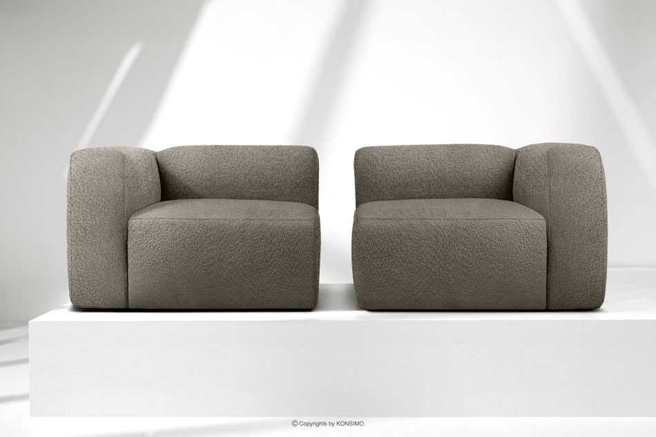 BUFFO Weiches Zweisitzer-Sofa aus Bouclé-Stoff in kühlem Braun Kühles Braun - Foto 8