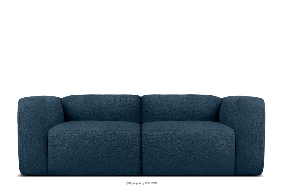 BUFFO Weiches Zweisitzer-Sofa aus Bouclé-Stoff in Marineblau Marineblau - Foto 0