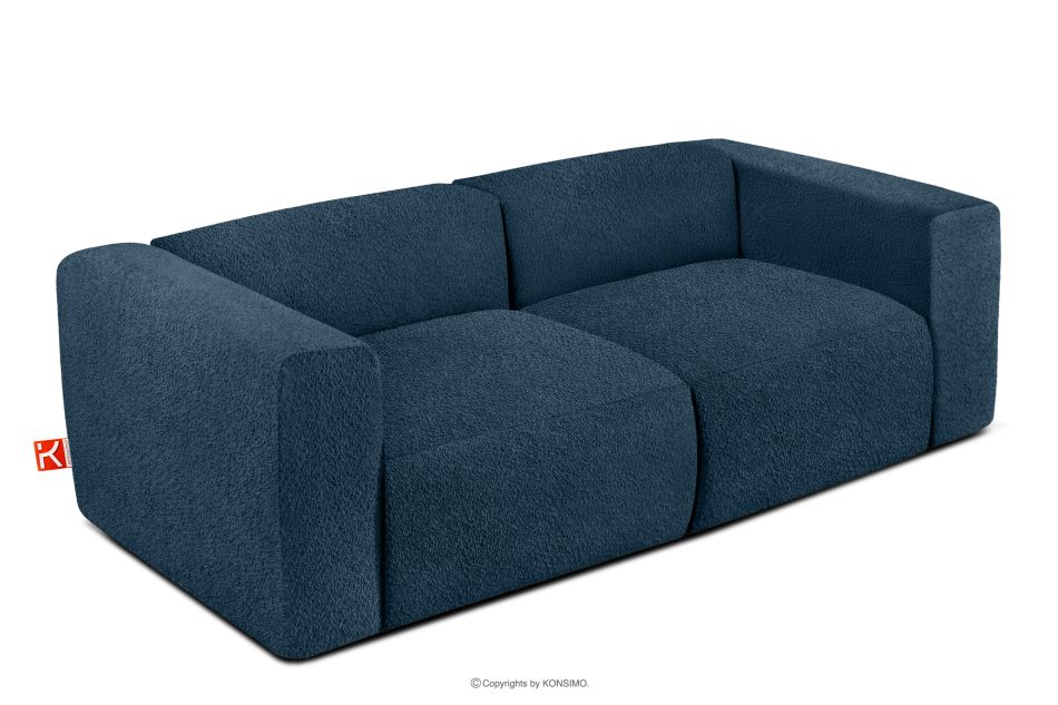 BUFFO Weiches Zweisitzer-Sofa aus Bouclé-Stoff in Marineblau Marineblau - Foto 2
