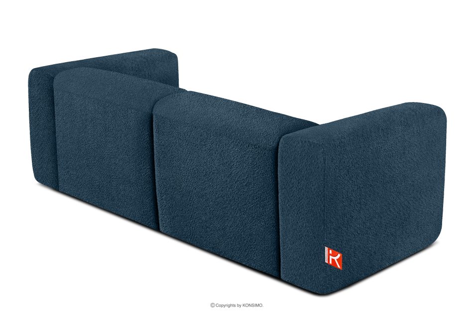 BUFFO Weiches Zweisitzer-Sofa aus Bouclé-Stoff in Marineblau Marineblau - Foto 3