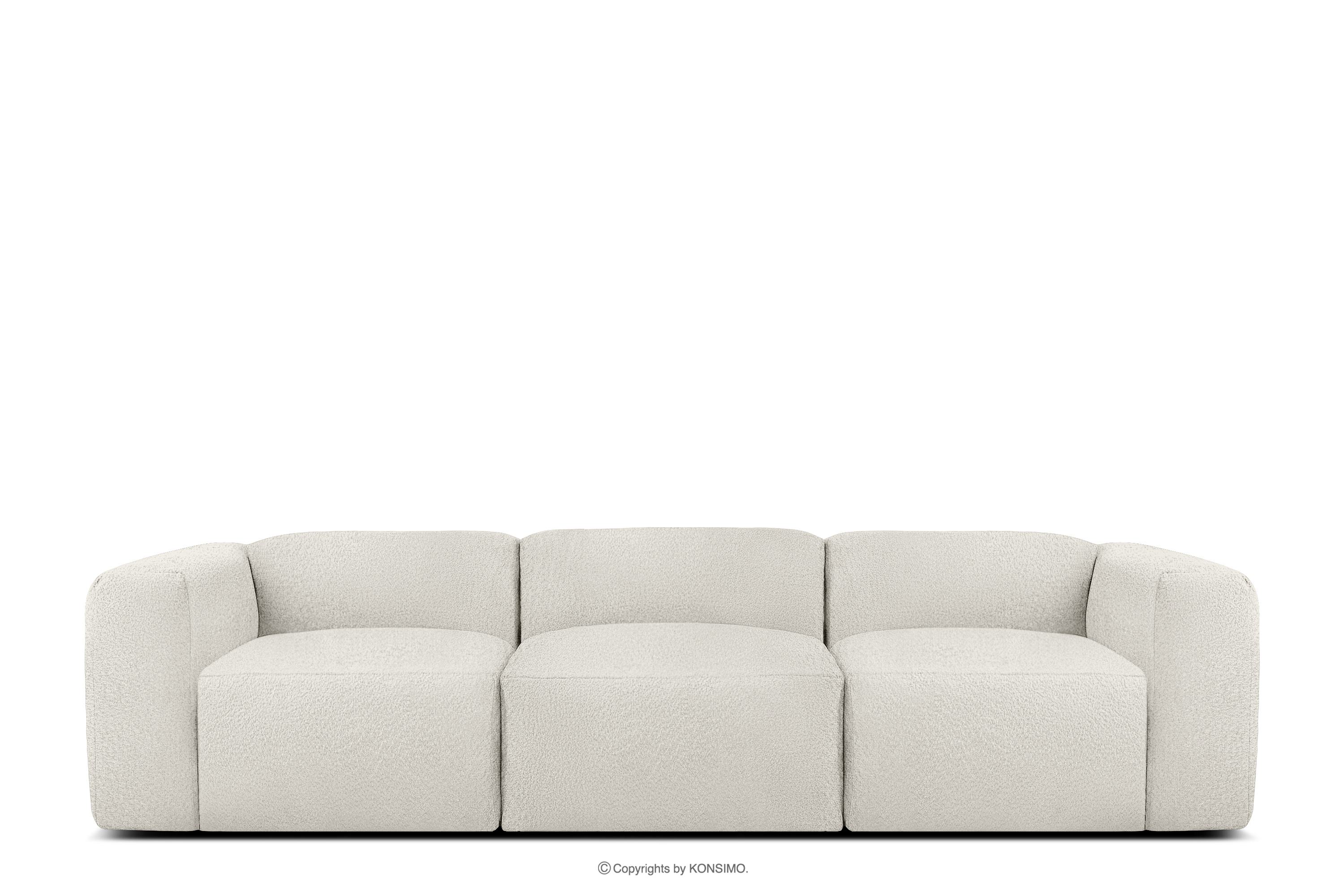 Weiches Dreisitzer-Sofa aus Bouclé-Stoff in Weiß