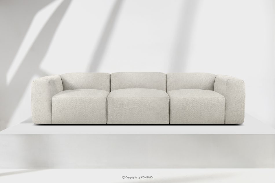 BUFFO Weiches Dreisitzer-Sofa aus Bouclé-Stoff in Weiß Weiß - Foto 1