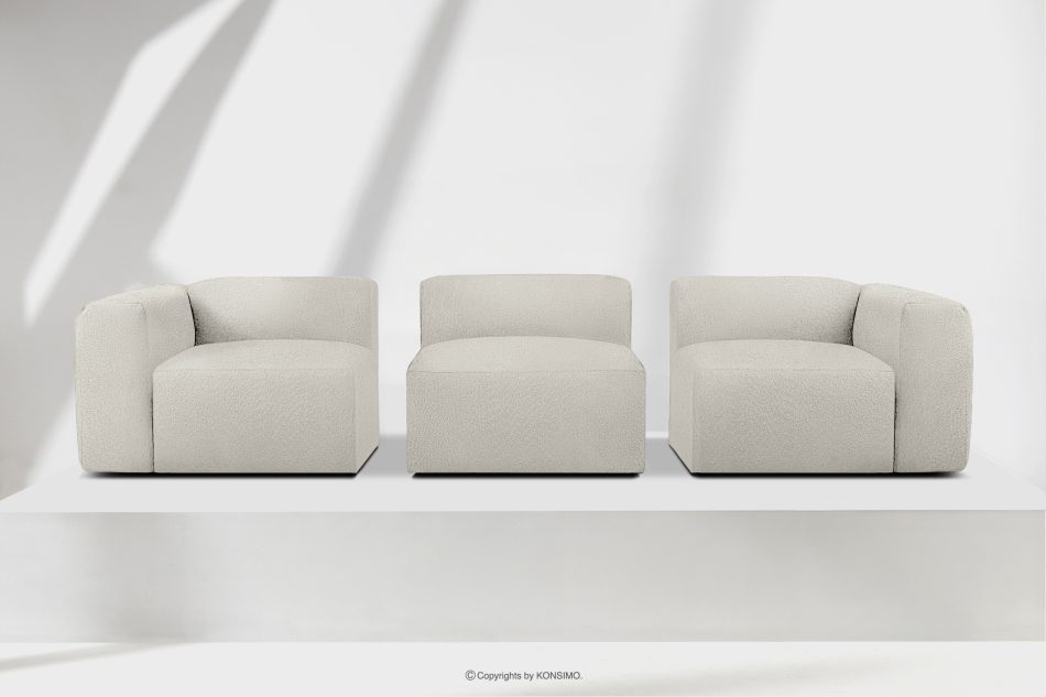 BUFFO Weiches Dreisitzer-Sofa aus Bouclé-Stoff in Weiß Weiß - Foto 8