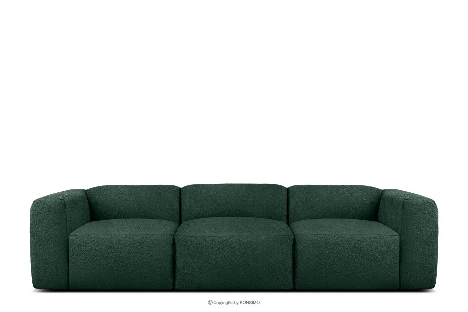 BUFFO Weiches Dreisitzer-Sofa aus Bouclé-Stoff in Dunkelgrün Dunkelgrün - Foto 0