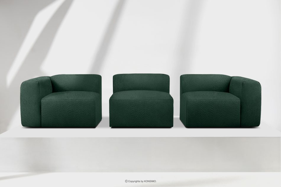 BUFFO Weiches Dreisitzer-Sofa aus Bouclé-Stoff in Dunkelgrün Dunkelgrün - Foto 8