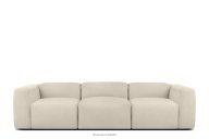 Weiches Dreisitzer-Sofa aus Bouclé-Stoff in Hellbeige