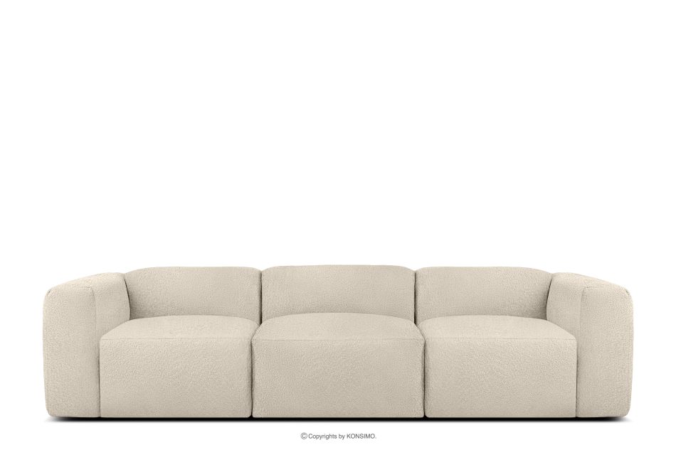 BUFFO Weiches Dreisitzer-Sofa aus Bouclé-Stoff in Hellbeige Hellbeige - Foto 0