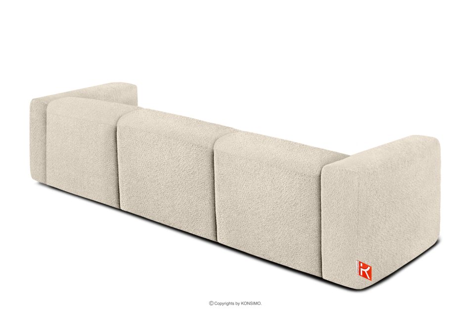 BUFFO Weiches Dreisitzer-Sofa aus Bouclé-Stoff in Hellbeige Hellbeige - Foto 3