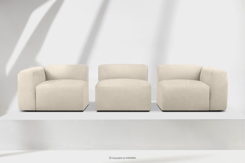 BUFFO Weiches Dreisitzer-Sofa aus Bouclé-Stoff in Hellbeige Hellbeige - Foto 8