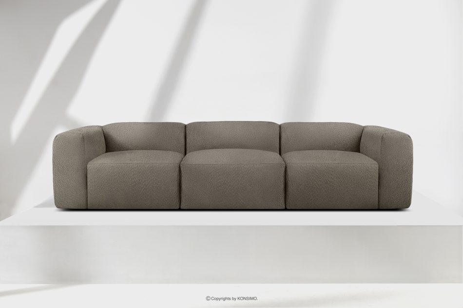 BUFFO Weiches Dreisitzer-Sofa aus Bouclé-Stoff in kühlem Braun Kühles Braun - Foto 1