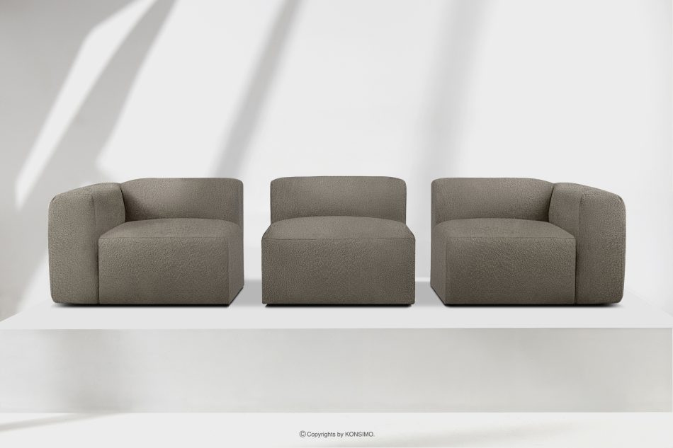 BUFFO Weiches Dreisitzer-Sofa aus Bouclé-Stoff in kühlem Braun Kühles Braun - Foto 8