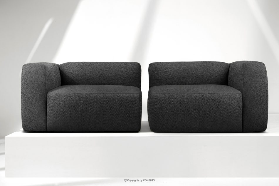 BUFFO Weiches 25-Sitzer-Sofa aus Bouclé-Stoff in Dunkelgrau Dunkelgrau - Foto 8