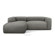 Weiches Ecksofa aus Bouclé-Stoff links stahlgrau