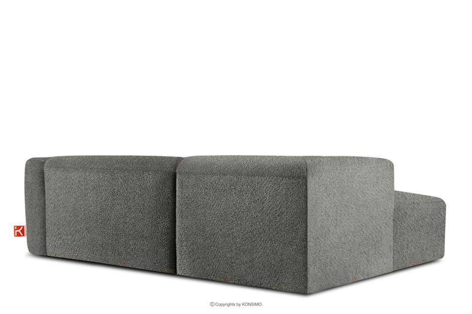 BUFFO Weiches Ecksofa aus Bouclé-Stoff links stahlgrau Stahl - Foto 3