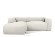 Weiches Ecksofa aus Bouclé-Stoff links weiß