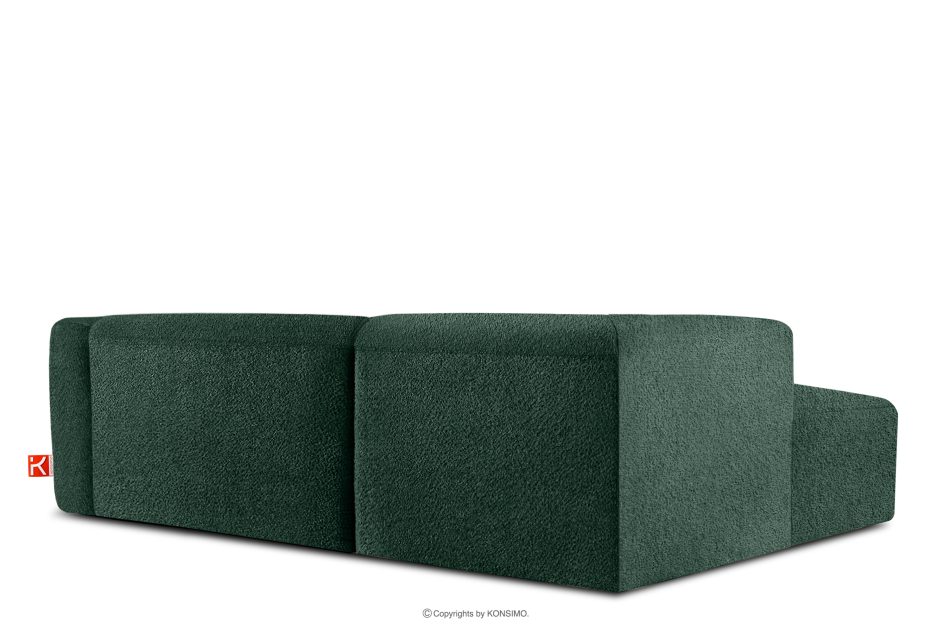 BUFFO Weiches Ecksofa aus Bouclé-Stoff links dunkelgrün Dunkelgrün - Foto 3