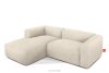 BUFFO Weiches Ecksofa aus Bouclé-Stoff links hellbeige Hellbeige - Foto 3