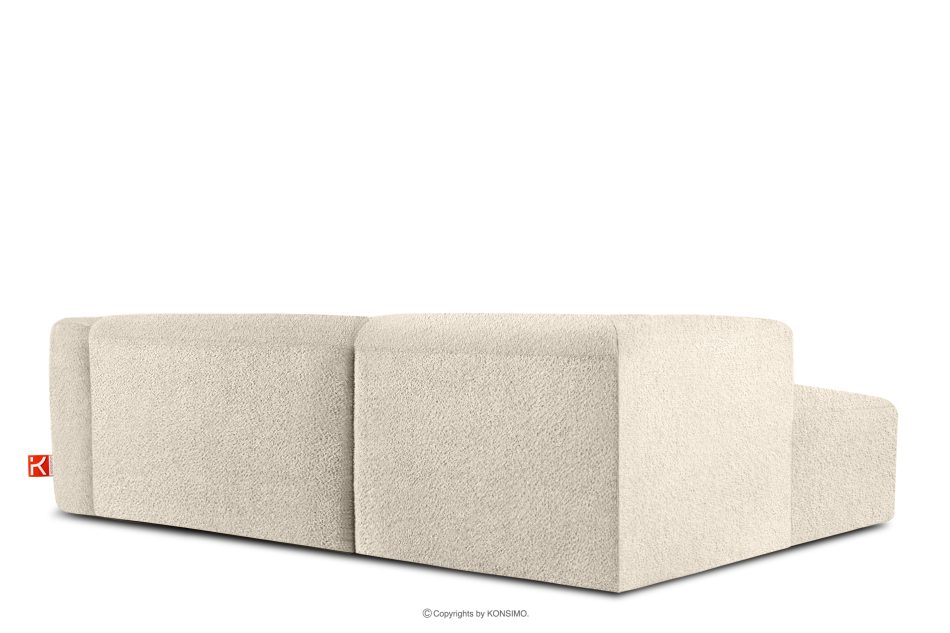 BUFFO Weiches Ecksofa aus Bouclé-Stoff links hellbeige Hellbeige - Foto 3