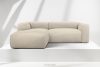 BUFFO Weiches Ecksofa aus Bouclé-Stoff links hellbeige Hellbeige - Foto 2