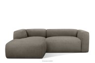 Weiches Ecksofa aus Bouclé-Stoff links kühles Braun