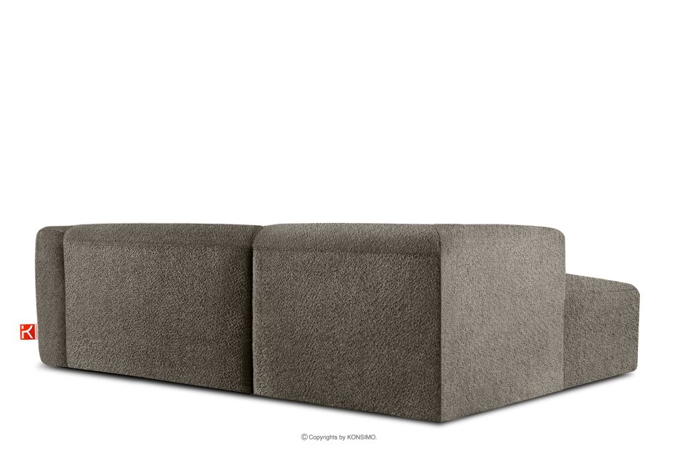 BUFFO Weiches Ecksofa aus Bouclé-Stoff links kühles Braun Kühles Braun - Foto 3