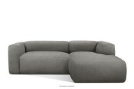 Weiches Ecksofa aus Bouclé-Stoff rechts stahlgrau