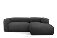 Weiches Ecksofa aus Bouclé-Stoff rechts dunkelgrau