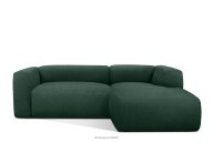 Weiches Ecksofa aus Bouclé-Stoff rechts dunkelgrün