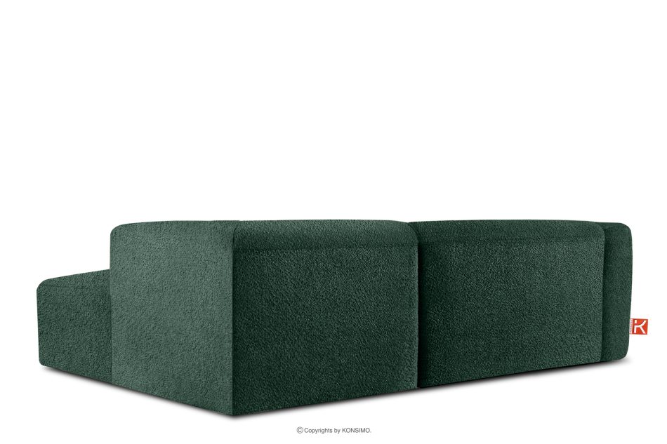 BUFFO Weiches Ecksofa aus Bouclé-Stoff rechts dunkelgrün Dunkelgrün - Foto 3