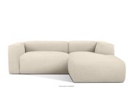 Weiches Ecksofa aus Bouclé-Stoff rechts hellbeige