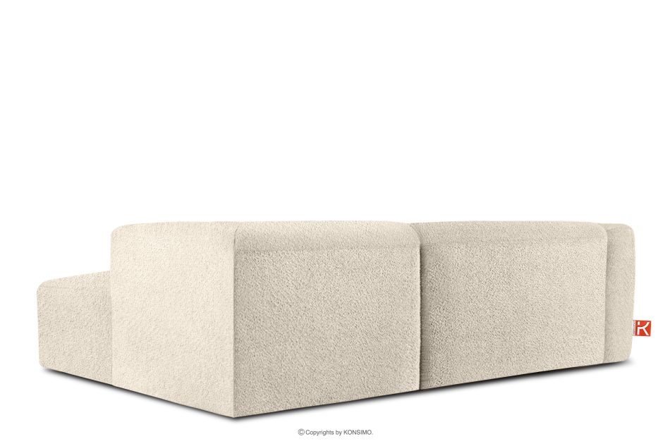 BUFFO Weiches Ecksofa aus Bouclé-Stoff rechts hellbeige Hellbeige - Foto 3