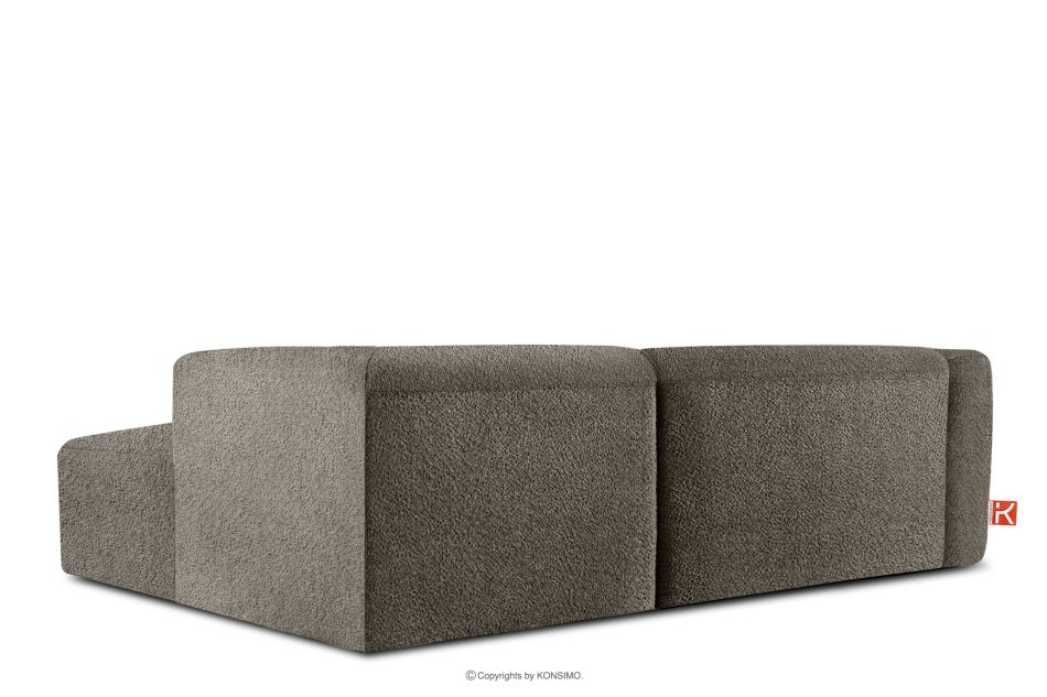 BUFFO Weiches Ecksofa aus Bouclé-Stoff rechts kühles Braun Kühles Braun - Foto 3