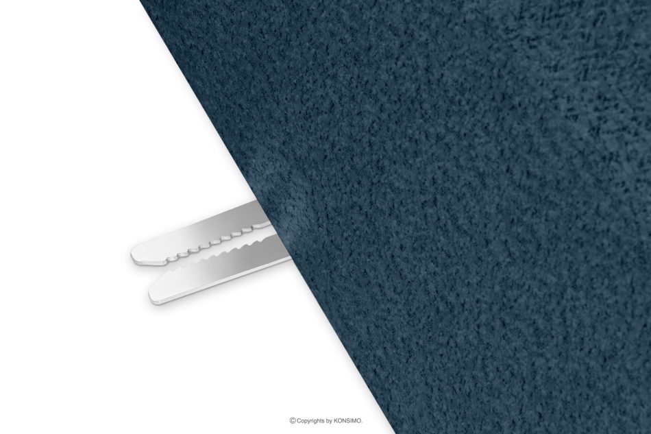 BUFFO Weiches Ecksofa aus Bouclé-Stoff rechts marineblau Marineblau - Foto 5