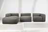 BUFFO Große weiche Ecksofa aus Bouclé-Stoff links stahlgrau Stahl - Foto 9