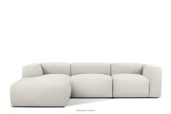 Große weiche Ecksofa aus Bouclé-Stoff links weiß