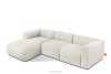 BUFFO Große weiche Ecksofa aus Bouclé-Stoff links weiß Weiß - Foto 3