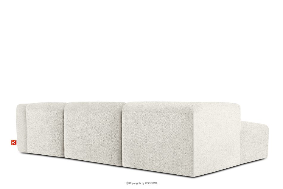 BUFFO Große weiche Ecksofa aus Bouclé-Stoff links weiß Weiß - Foto 3