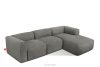 BUFFO Großes weiches Ecksofa aus Bouclé-Stoff rechts stahlgrau Stahl - Foto 3