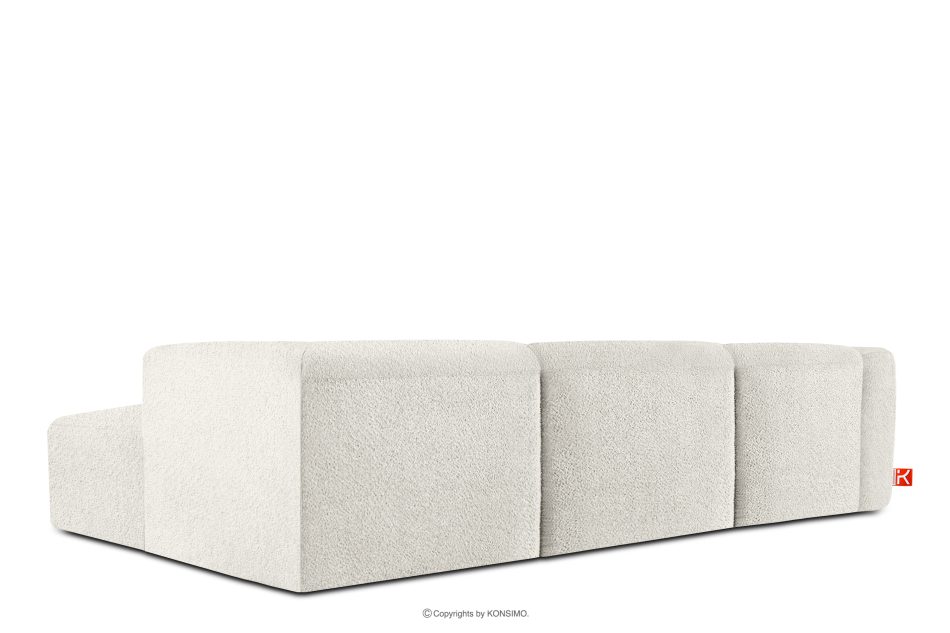 BUFFO Großes weiches Ecksofa aus Bouclé-Stoff rechts weiß Weiß - Foto 3