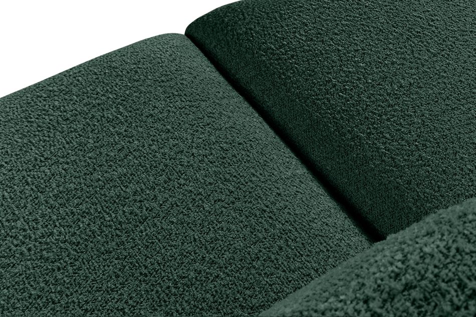 BUFFO Großes weiches Ecksofa aus Bouclé-Stoff rechts dunkelgrün Dunkelgrün - Foto 4