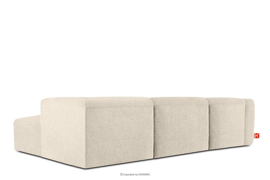 BUFFO Großes weiches Ecksofa aus Bouclé-Stoff rechts hellbeige Hellbeige - Foto 3
