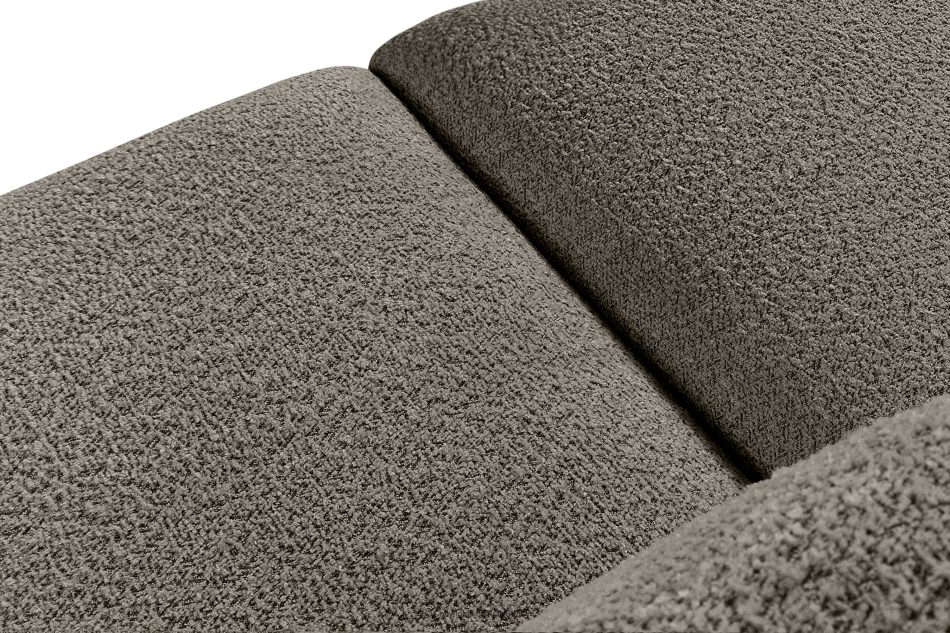 BUFFO Großes weiches Ecksofa aus Bouclé-Stoff rechts kühles Braun Kühles Braun - Foto 4