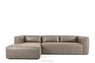 Ecksofa im Loft-Stil Kunstleder hellgrau links