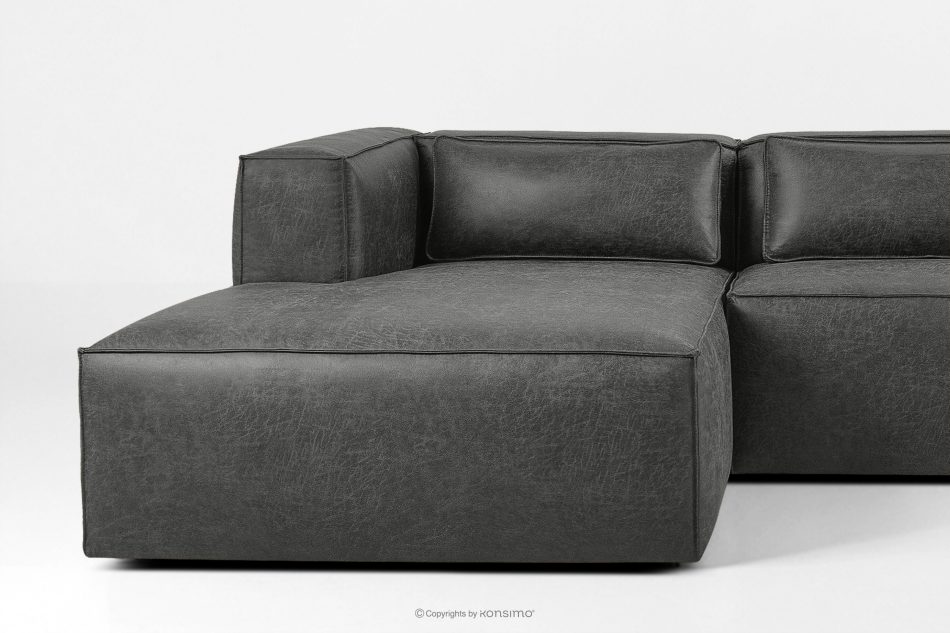 FEROX Ecksofa im Loft-Stil Kunstleder dunkelgrau links dunkelgrau - Foto 6